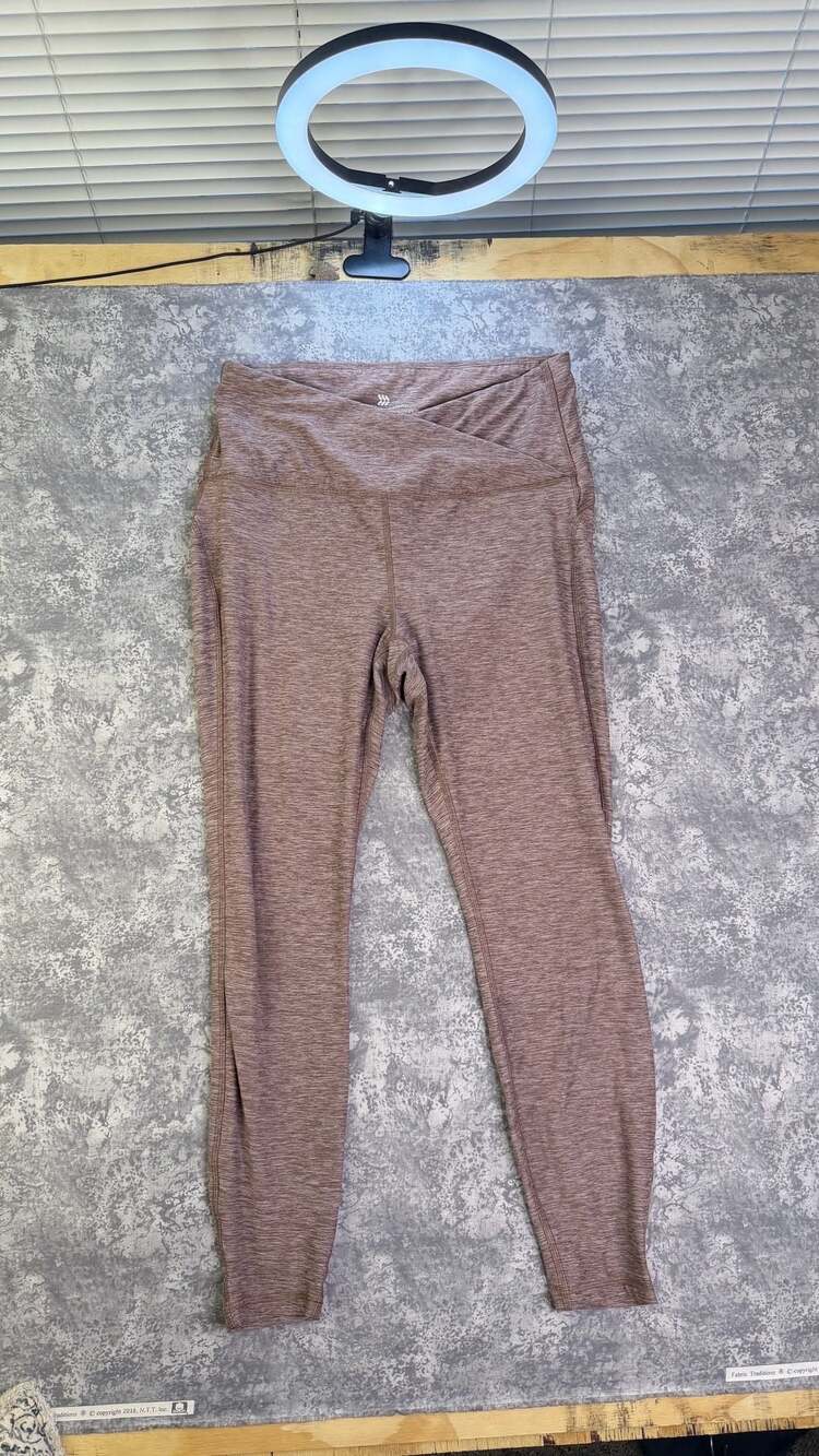 All in Motion Leggings Size L Brown Heathered Crossover High Rise